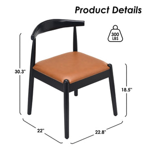 English Elm Weave Dining Chairs Set Of 2 - Handwoven Seat & Solid Oak Frame For Timeless Mid-Century Style T3623P371950-GIGA