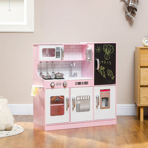 English Elm Qaba Pretend Play Kitchen Set for Kids with Chalkboard Ice Maker and 5 Accessories W2225P249825
