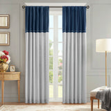 Croscill Classics Vicenza Glam/Luxury Invertible Curtain Panel (Single) CCL40-0059 Navy/Silver