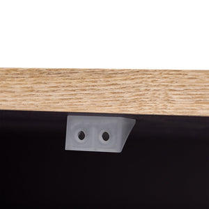 English Elm K&K Farmhouse Kitchen Island with Geometric Twill Doors, ASH Bark Top, Drop Leaf & Lockable Wheels Brown N707P221444Z