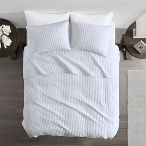 English Elm 2 Piece Keaton Reversible Quilt Set with Antimicrobial Protection, Brushed Microfiber, Cozy Channel Quilting White 15.35 L x 17.72 W x 4.72 H B035129032