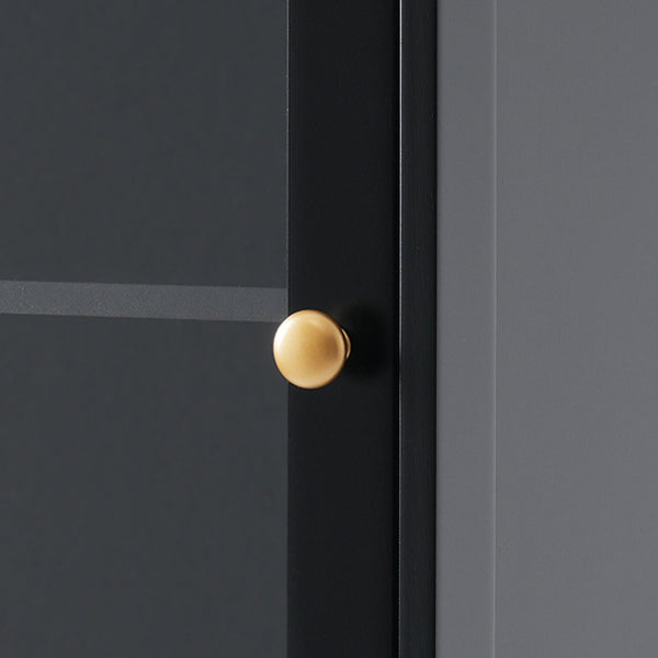 English Elm 63" Tall Bathroom Vanity Cabinet with Glass Doors, Two Drawers and Adjustable Shelves for Stylish Storage Black N729P171305B