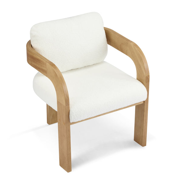 English Elm Christopher Knight Home® - 2-Pack Dining Chairs with Pillow Back and Curved Arms, Foam Seat Comfort, Sturdy Rubber Wood Frame White+Natural N779P298399C