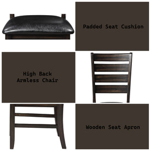 English Elm Urbana Black PU Leather Side Chair Set of 2 – Espresso Rubberwood Frame, 220lb Capacity, Cushioned Comfort B2726P266947