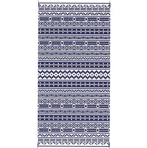 English Elm Patio Outdoor Rug Reversible Geometric Polypropylene Waterproof with Carry Bag T3971P421263