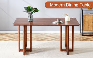 English Elm Chinese country retro solid dining table with imitation rattan legs, solid rubber frame, versatile desk Walnut W1151P154595