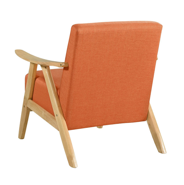 English Elm Modern Velvet Accent Chair with Dark Walnut Angular Frame, Streamlined Mid-Century Comfort Design Natural,Orange 35.5 L x 25.5 W x 20 H B011P271957