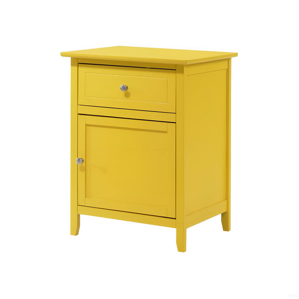 English Elm Vibrant Yellow Nightstand with Drawer 25"H x19"W x15"D — Bright Ready-to-Use Accent for Small Spaces B078108005