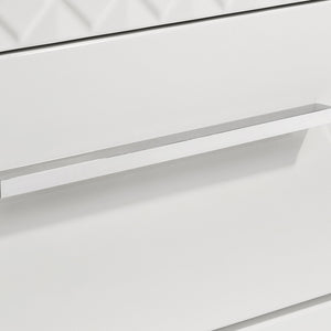 English Elm Pierce White High Gloss Nightstand with 2 Soft-Close Drawers Felt Lined Top Modern Bedside B062P378421