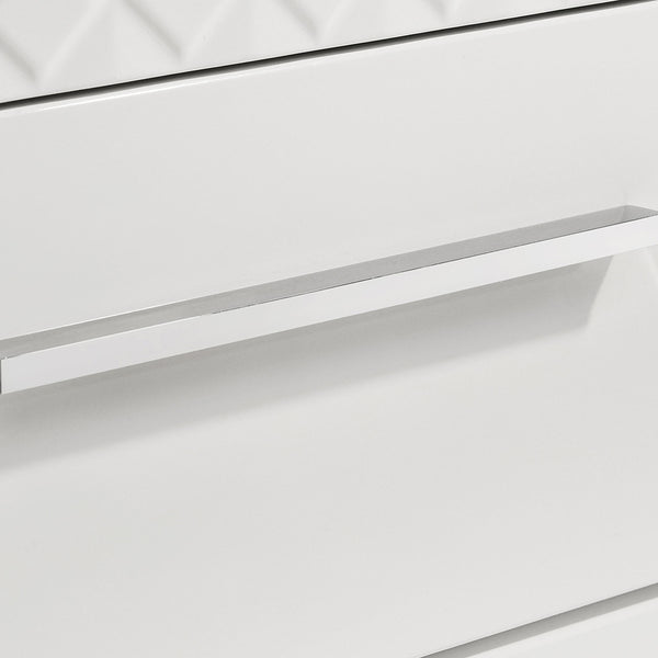English Elm Pierce White High Gloss Nightstand with 2 Soft-Close Drawers Felt Lined Top Modern Bedside B062P378421
