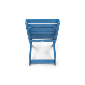 English Elm Grandcourt Recycled Hdpe Outdoor Folding Chair with Marine Grade Hardware for Patio Use Blue B2745P409671