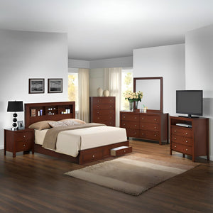 English Elm Elegant Twin Bed With Built-In Storage In Rich Cherry Finish For Smart Space-Saving Solutions B078S00236