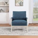 OSP Home Furnishings Kade Wood Frame Armchair Navy