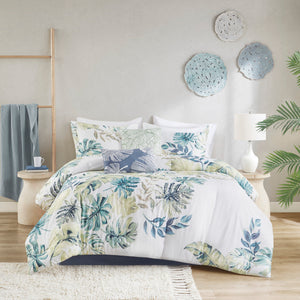 English Elm Cotton Harbor House Lorelai 6-Piece Cal King Comforter Set Tropical Blue Green OEKO-TEX Certified B03595740