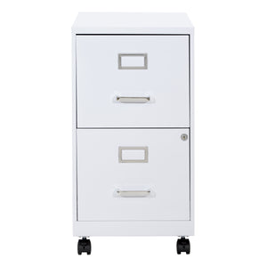 OSP Home Furnishings Metal File Cabinet White