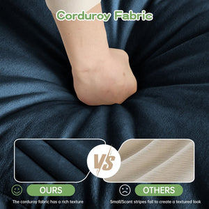 English Elm Upholstered Slipcovered Armchair Set With Wide Ottoman, Soft Chenille Fabric For Living Room Relaxation W3041S00032-GIGA