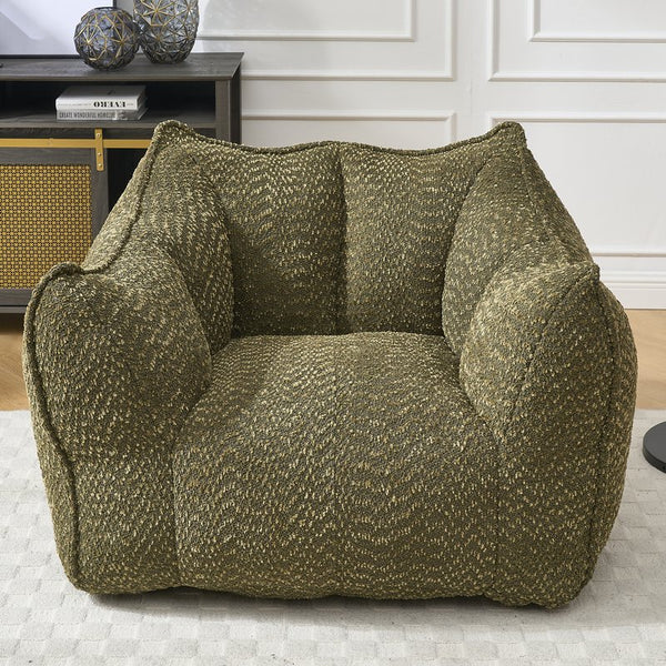 English Elm Sofa plush beanbag chair with superfiber cover and resilient foam filling for ultimate home comfort and relaxation Olive Green W1996P252266