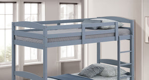 English Elm Twin Arch Slat Bunk Bed with Patented Insert & Lock Joint System — Sturdy Transitional Style, Space-Saving Design Gray 14 L x 81 W x 9 H B2741P346372