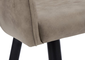 English Elm Dining Chair Set of 2 Upholstered Faux Leather with Vertical Tufting Padded Seat Tapered Legs taupe 28 L x 28 W x 24 H B2710P218836