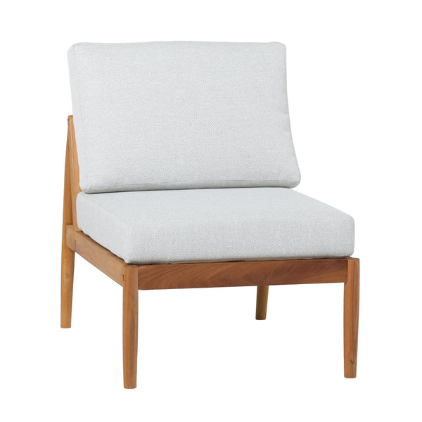 English Elm Walker Edison - Modern Outdoor Spindle Style Armless Sectional crafted from responsibly sourced eucalyptus with weather-resistant linen cushions and easy assembly instructions for durable, eco-friendly patio comfort Natural 37 L x 28 W x 14.5 H B185P326699