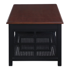 OSP Home Furnishings Oxford Coffee Table Black Frame / Cherry Top