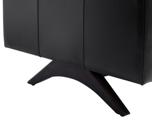 Sunpan Rogers Armchair - Retro-Inspired Comfort with Genuine Leather and Solid Oak Legs for Timeless Style Cortina Black Leather