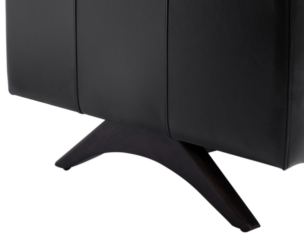 Sunpan Rogers Armchair - Retro-Inspired Comfort with Genuine Leather and Solid Oak Legs for Timeless Style Cortina Black Leather