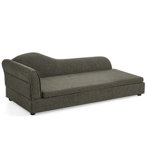 English Elm Oversized Modern Pet Sofa with Wave Backrest Linen Upholstery for Large Dogs W487P430333