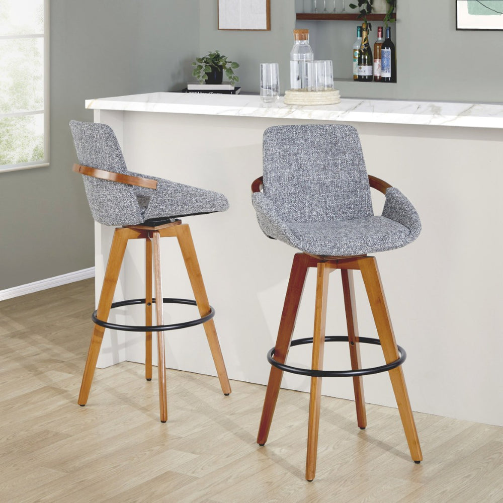 English Elm Dining/accent Chair Solid Wood Tapered Legs Cream Upholstery Mid-century Modern Seating Grey B202P471200