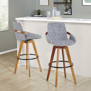 English Elm Dining/accent Chair Solid Wood Tapered Legs Cream Upholstery Mid-century Modern Seating Grey B202P471200