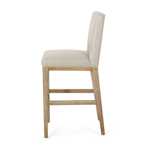 English Elm Christopher Knight Home® - 31 Inch Counter Stools Set of 2 Wheat Fabric Upholstered, Breathable L-Shaped Backrest, Modern Comfort 73531.00WHEAT
