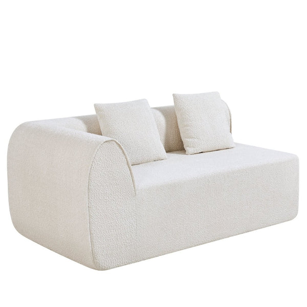 English Elm 110" Curved Modular Sectional Sofa Low Profile Foam Cushions for Contemporary Living Almond N767P366011A