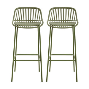 English Elm Benson Outdoor Stackable Barstools Set of 2 Uv Resistant Plastic Metal Patio Seating N776P390482G
