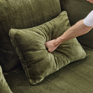 English Elm Queen Foldable Sofa Bed with Plush Chenille Cover, High-Density Foam Convertible Futon for Living Room Guest Room Bedroom Green W1829P348207