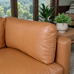 English Elm Uvalde Vegan Leather Sofa with Tapered Legs and Low Profile Mid-century Design B183P423282