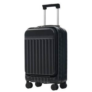 English Elm Front Access Hardside 3 Piece Travel Set with Usb Port Spinner Wheels and Tsa Lock Black N732P326130B
