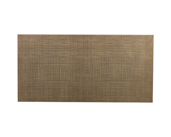 Sunpan Albans Handcrafted Coffee Table - Intricate Etched Brass Finish with Elegant Black Iron Base, 60"W