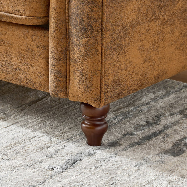 English Elm 3+3 Seater Sofa Set - Elegant Chesterfield Design, Durable Tech Fabric For Living Room & Office Comfort W3373S00008