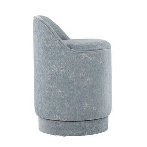English Elm 18" Tufted Velvet Vanity Stool with 360 Swivel Base and Hidden Storage Compartment Light Blue B202P471496