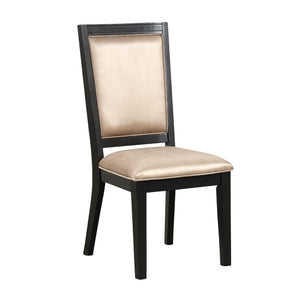 English Elm Espresso Contemporary 2pc Dining Chairs Set with Unique Back, Poplar & Shabili Veneer, 19" Seat Height B011P311023