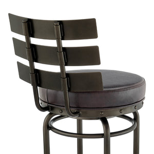 English Elm Piren Swivel Counter Or Bar Stool In Mocha Finish With Brown Faux Leather For Modern Comfort B2736P268557-GIGA