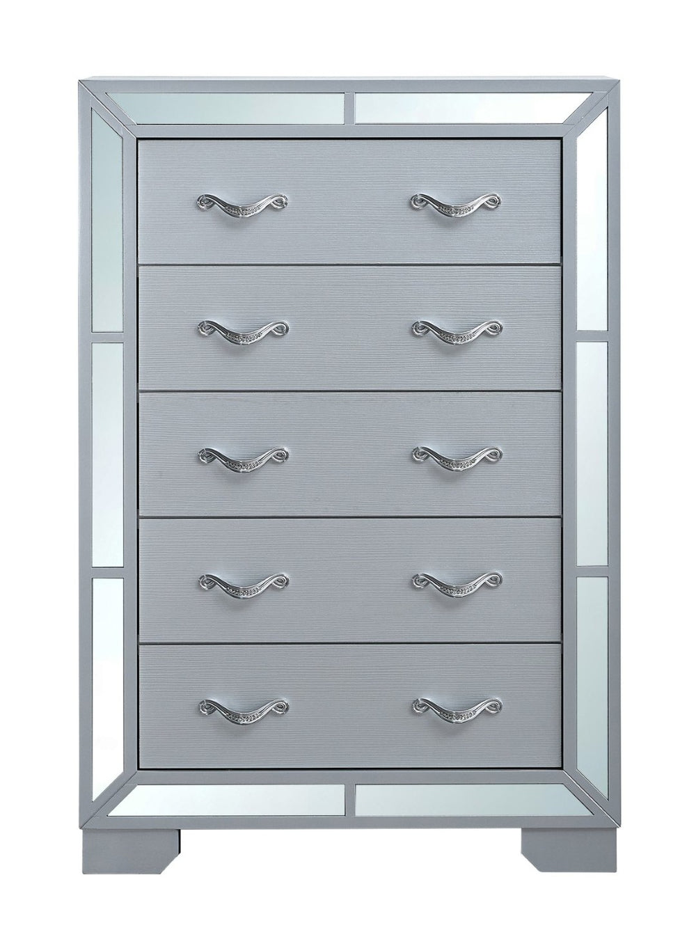 English Elm Murry Glam Five Drawer Chest with Mirror Fronts and Chrome Hardware for Bedroom B078P473040