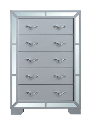 English Elm Murry Glam Five Drawer Chest with Mirror Fronts and Chrome Hardware for Bedroom B078P473040