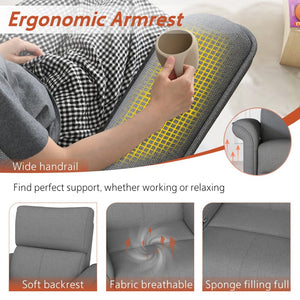 English Elm 270° Swivel Power Recliner Velvet Glider Rocker with Usb Ports for Living Room W1028S00057