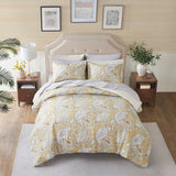 Madison Park Essentials Gracelyn Casual Paisley Print 9 Piece Comforter Set with Sheets CS10-1318 Wheat