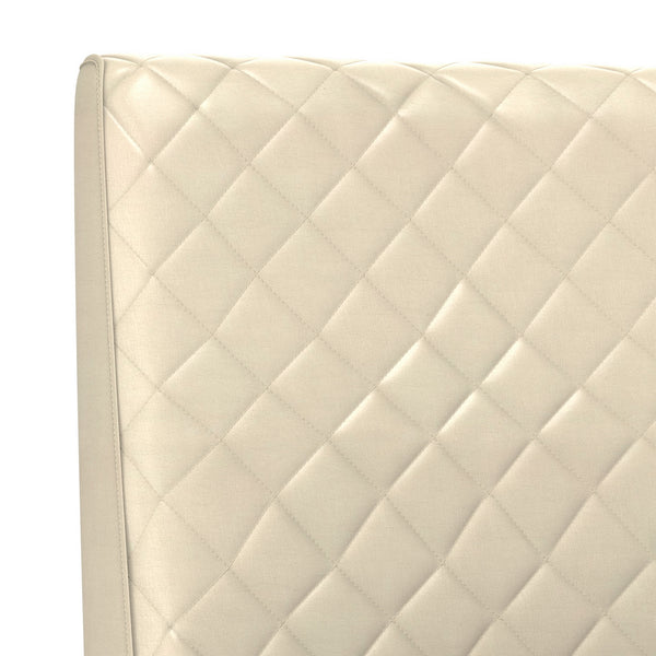 Sunpan Leighland Dining Chair Set of 2 - Elegant Diamond-Stitched Design with Antique Brass Frame Castillo Cream