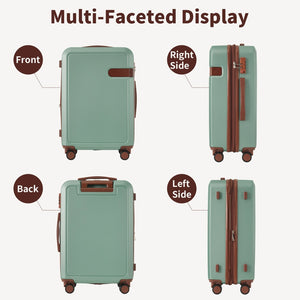 English Elm 4 Piece Hard Shell Abs Luggage Set with Spinner Wheels Tsa Lock and Packing Cubes Light Green N732P197378F