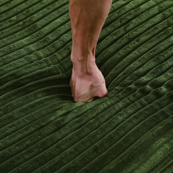 English Elm Corduroy Plush U-Shaped Sectional Sofa with Storage Ottoman, Pet-Friendly Durable Modular Comfort Green W2915S00065