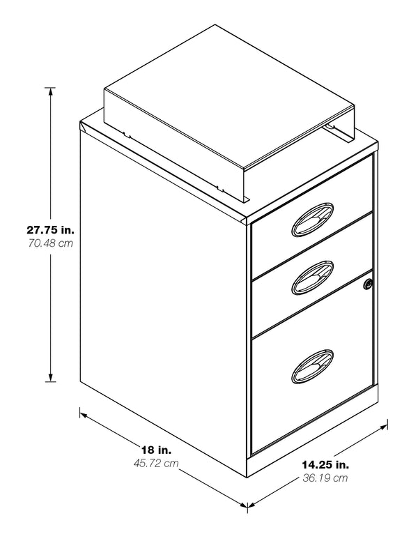 OSP Home Furnishings Metal File Cabinet Purple