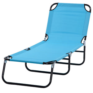 English Elm Outsunny Folding Chaise Lounge Chairs - 5-Level Recline, Portable Steel Frame For Beach & Patio Use W2225P249606-GIGA